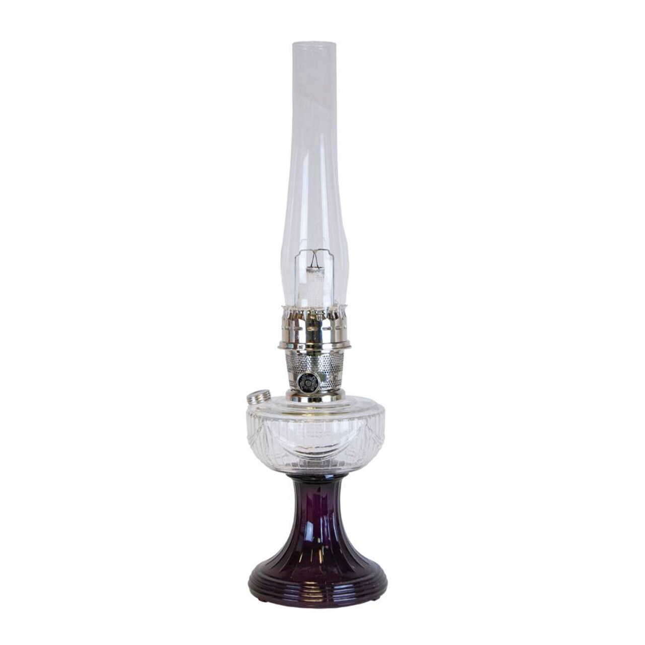 Aladdin Lincoln Drape Oil Lamp - Traditional Classic Indoor Oil or Kerosene Fuel Lamp, Bright White Light, Glass with Nickel Trim